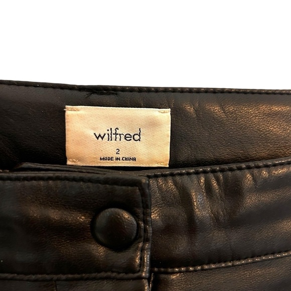 Aritzia Wilfred Rebel Pant- High Waisted Vegan Leather Pants- Black- Size 2 - Picture 12 of 16